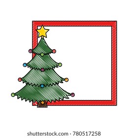 merry christmas tree with star