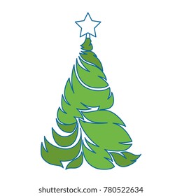 merry christmas tree with star
