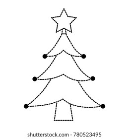One Line Drawing Christmas Tree Rainbow Stock Vector (Royalty Free ...