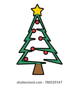 merry christmas tree with star