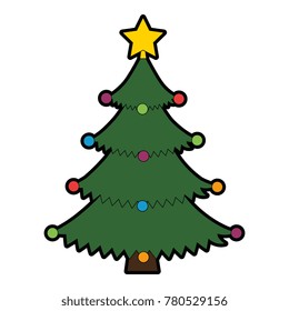 merry christmas tree with star