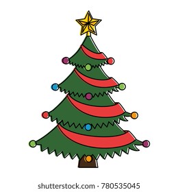 merry christmas tree with star