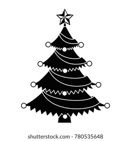 merry christmas tree with star