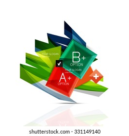 Merry Christmas tree with step and option infographics. Vector illustration. Christmas and New Year concept