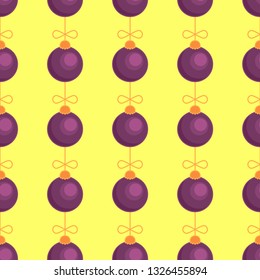 Merry Christmas tree toy ball seamless pattern
