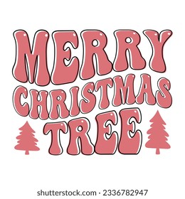 Merry Christmas Tree t-shirt design, vector file 