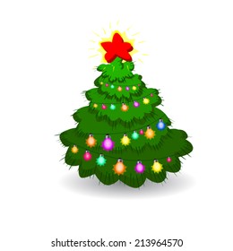 Merry christmas tree. Vector