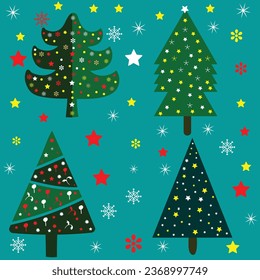  Merry Christmas Tree Vector Bundle Element Silhouette