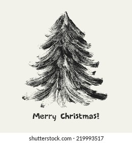 Merry Christmas tree vector design