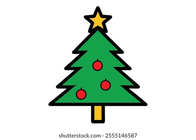Merry Christmas tree vector elements