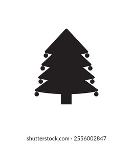 Merry Christmas tree vector icon 