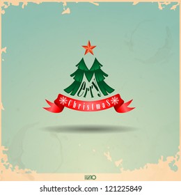 Merry Christmas, Christmas tree. Vector illustration. Eps 10.