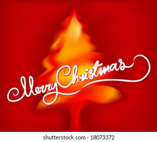 Merry Christmas tree, vector illustration.