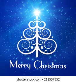 Merry christmas. Christmas tree. Vector illustration