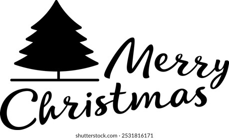 Merry Christmas Tree. Vector Illustration