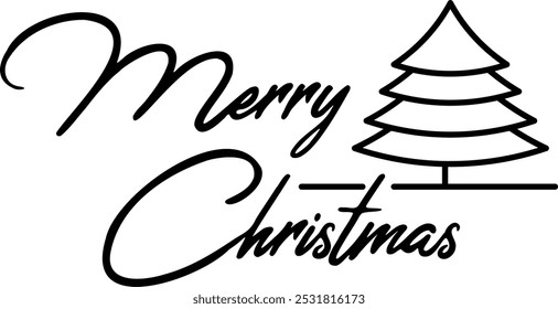 Merry Christmas Tree. Vector Illustration