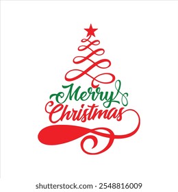 Estilo del Vector del árbol de navidad feliz