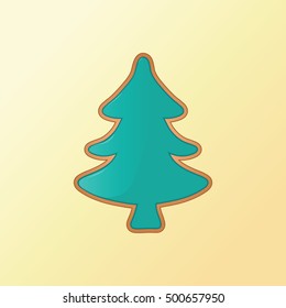 Merry christmas tree for your creative design. Vector illustration