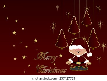 Merry Christmas - Christmas trees and elf