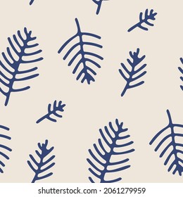 Merry Christmas trees pattern. Happy new year holidays fir branches background. Merry Christmas nature background	