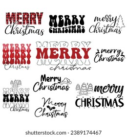 Merry Christmas T-Shirt Bundle, Christmas Shirt, Christmas Print Template, Xmas Holiday svg