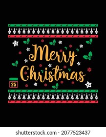 Merry Christmas. T-shirt Custom Design. 