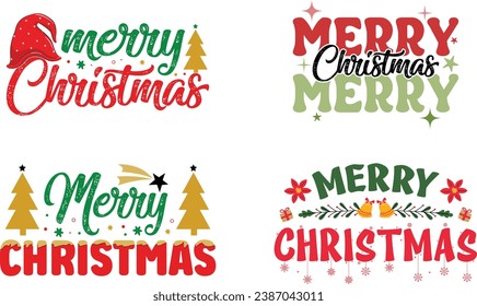 Merry christmas t-shirt design bundel