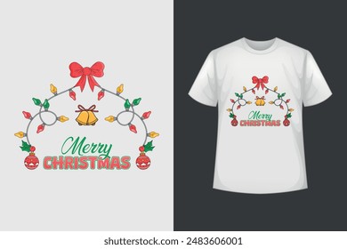 merry Christmas t-shirt design. Buy t-Shirt Design. Digital Files for yourself, friends and family, or anyone who supports your Special Day and Occasions, Merry Christmas T-shirts, Christmas  Vector