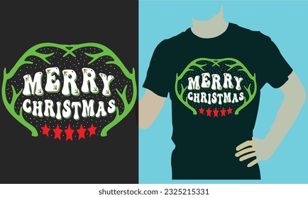 MERRY CHRISTMAS T-SHIRT DESIGN.eps file