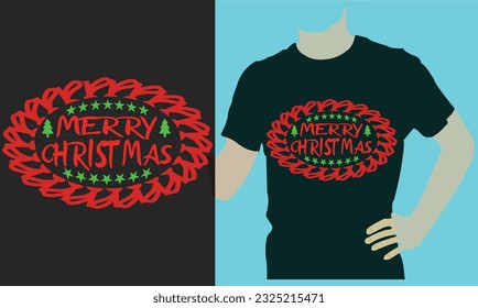 MERRY CHRISTMAS T-SHIRT DESIGN.eps file