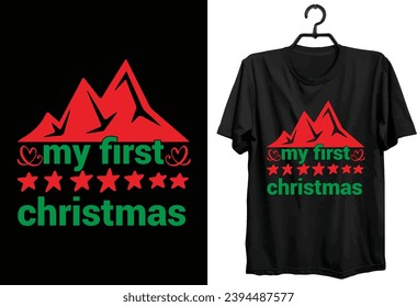 Merry Christmas T-shirt Design. Funny Gift Item Merry Christmas T-shirt Design For Christmas Lovers.