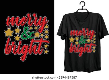 Merry Christmas T-shirt Design. Funny Gift Item Merry Christmas T-shirt Design For Christmas Lovers.