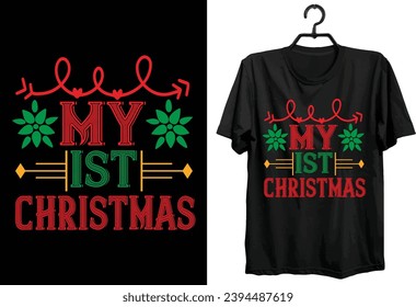 Merry Christmas T-shirt Design. Funny Gift Item Merry Christmas T-shirt Design For Christmas Lovers.