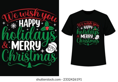 Merry christmas t-shirt design for holidays