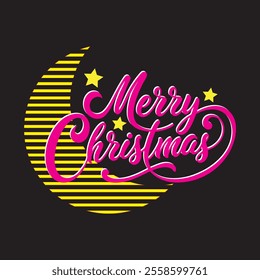 merry christmas t-shirt design on black background