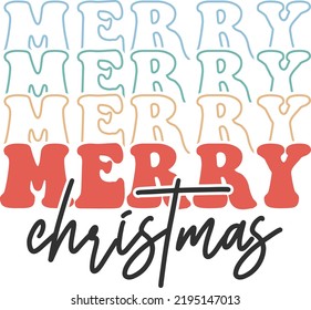 Merry Christmas T-Shirt Design, Posters, Greeting Cards, Textiles, and Sticker Vector Illustration