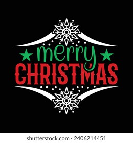 Merry Christmas T-shirt Design Print Template