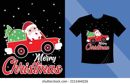 Merry Christmas T-Shirt Design Template for Christmas Celebration. Good for Greeting card, t-shirt, mug, gifts. For Men, Women, and Baby clothes