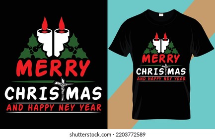 Merry Christmas T-Shirt Design Template.