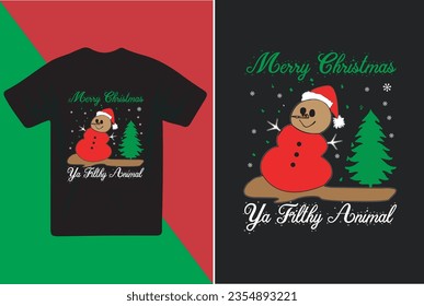 Merry Christmas t-shirt design template
