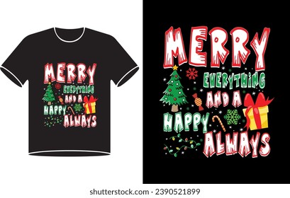 Merry Christmas T-Shirt Design Template for Christmas Celebration. Good for Greeting card, t-shirt, mug, gifts. For Men, Women, and Baby clothes