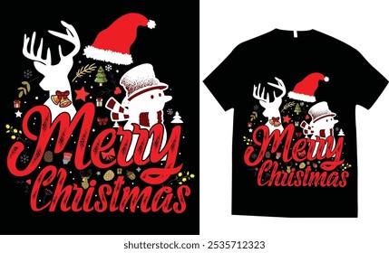 Merry christmas tshirt design vactor graphic