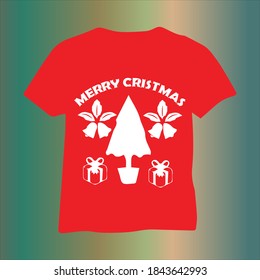 Merry navidad diseño de camisetas plantilla vectorial. Diseño de camisetas coloridas de Navidad. Diseño de camisetas rojas blancas y negras de Navidad.