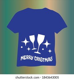 Merry Christmas t-shirt design vector template. Christmas day colorful t-shirt design. Christmas black blue white red t-shirt design.