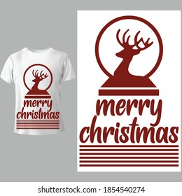 Merry Christmas tshirt design vector, white background.