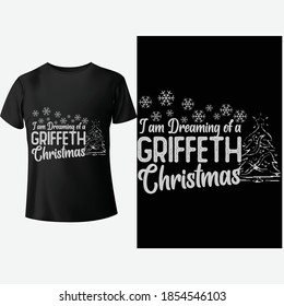 Merry Christmas tshirt design vector, black background.