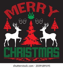 Merry Christmas,  T-shirt design and vector file