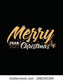 Merry Christmas T-Shirt Design. Vector Custom Design.