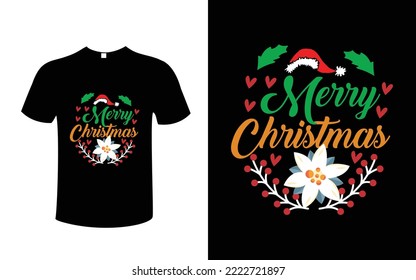 Merry Christmas T-shirt design vector