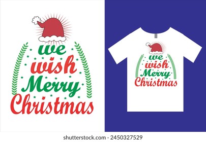 Merry Christmas T-Shirt Design Vector File , Typography T-Shirt Design